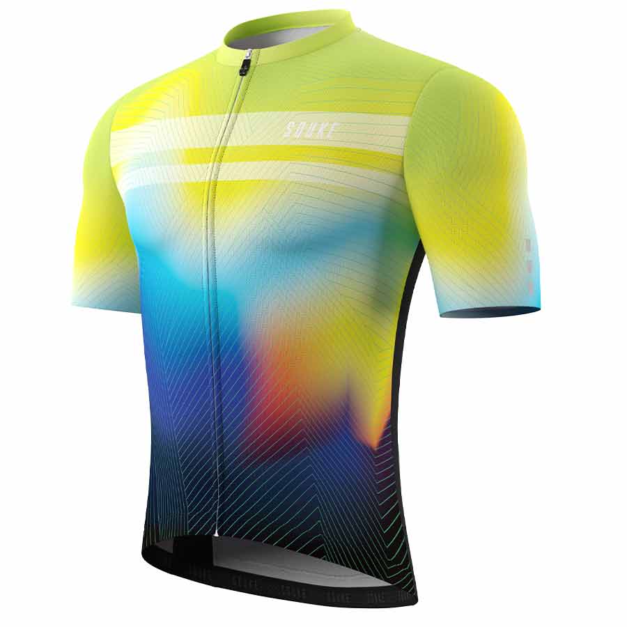 Souke Men's Hi Race Quick Dry Tie Dye Pro Biker Short Sleeve Cycling Jersey, Extreme Comfort, CS1104-Green (6558178738289)