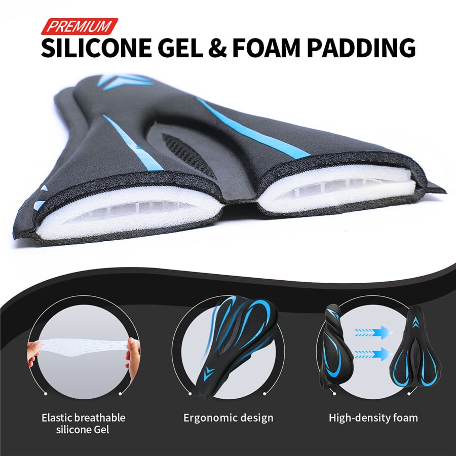 souke sports, souke, bike accessories, bicycle saddle, cycling accessories, waterproof bicycle saddle, breathable bicycle saddle, souke CA2201, Black and blue bicycle saddle, comfortable riding accessories, (4590595899505)