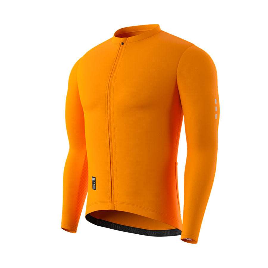 Souke Sports High Visible Long Sleeve Cycling Jersey CL1205 - Orange (6682463502449)