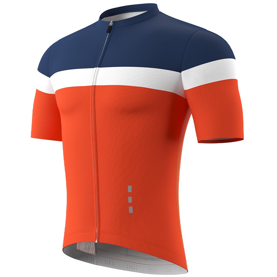 SOUKE Contrast Color Bicycle Jersey CS1106 - Navy & Orange-Souke Sports (6561288290417)