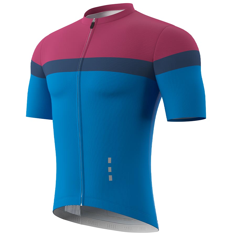Souke Men's  Pro Team Race Fit Cycling Jersey-CS1106-Red-Blue (6563706470513)