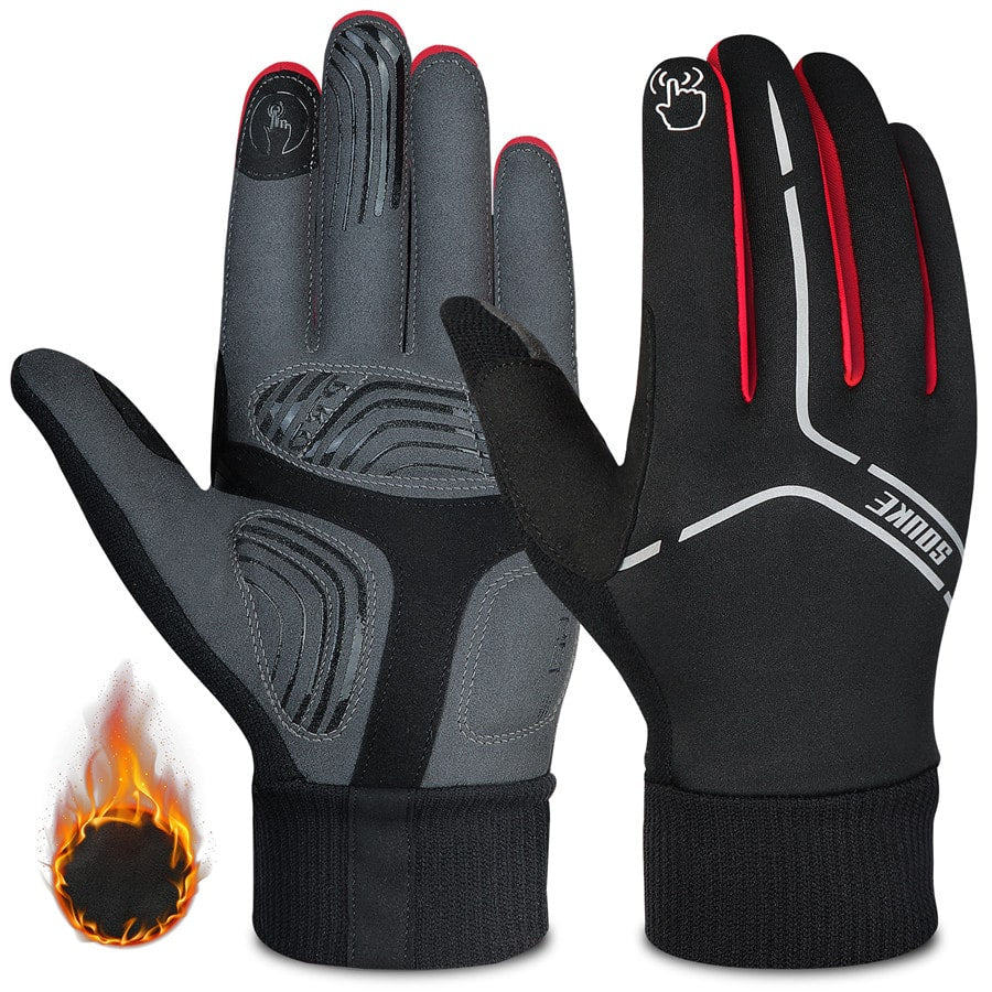 souke sports, souke ST1902, cycling accessories, riding accessories, cycling gloves, FULL finger cycling gloves, bicycle gloves for men and women, road bike cycling gloves, black and red cycling gloves, cycling gloves padded, padded cycling gloves for men and women, (4590597767281)