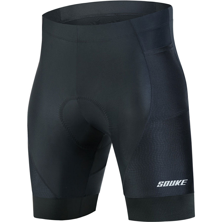 Souke 4D Padded Quick Dry Bike Shorts for Men - PS6022-Black