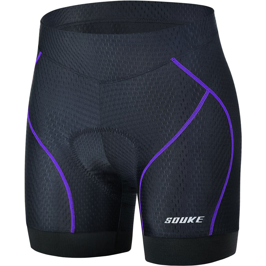Souke Women's 4D Padded Quick Dry Bike Underwear-PS6013-Purple