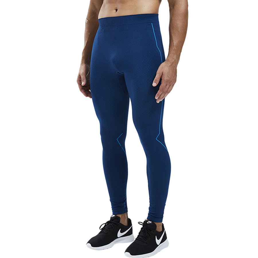 Souke Sports Men's Compression Pants, Cool Dry Long Base Layer Leggings,  Sport Fitness Underwear Tights-ACM2011T-Blue