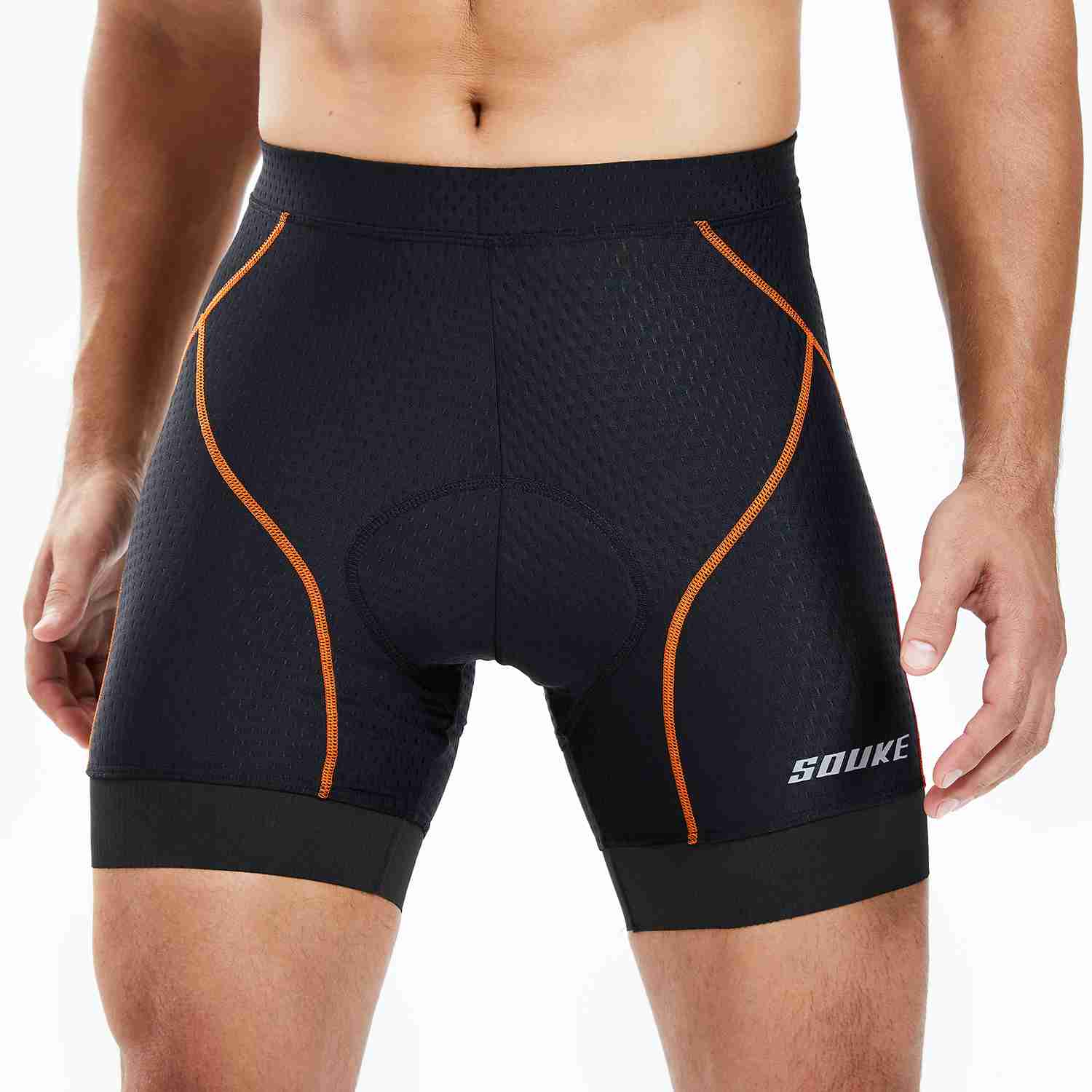 Souke Sports Men's Eco-Daily 4D Padded Bicycle Shorts-PS6018-Orange (6544505962609)