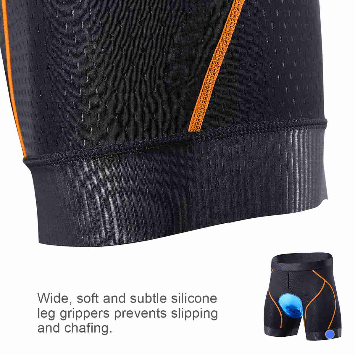 Souke Sports Men's Eco-Daily 4D Padded Bicycle Shorts-PS6018-Orange (6544505962609)
