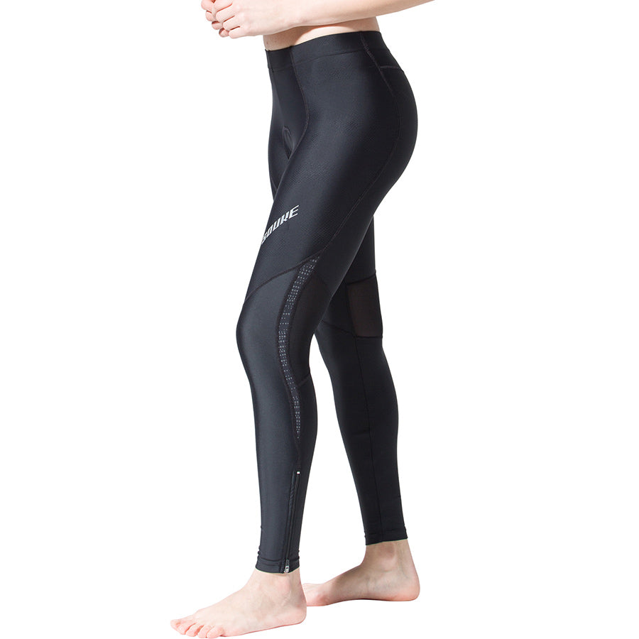 Women'sBicycle Pants 4D Padded Road Bike Tights Breathable Cycling Long  Leggings- PL8032-Black