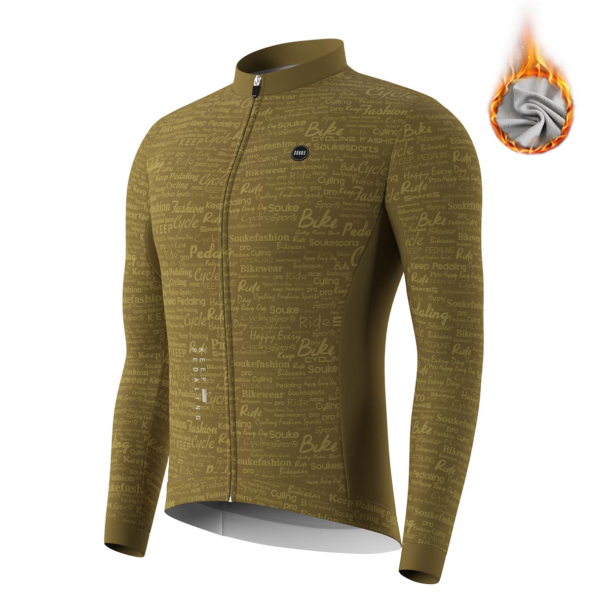 Graphene Cycling Inspirational LS Fleece-Lined Jersey WJ1207-Ginger
