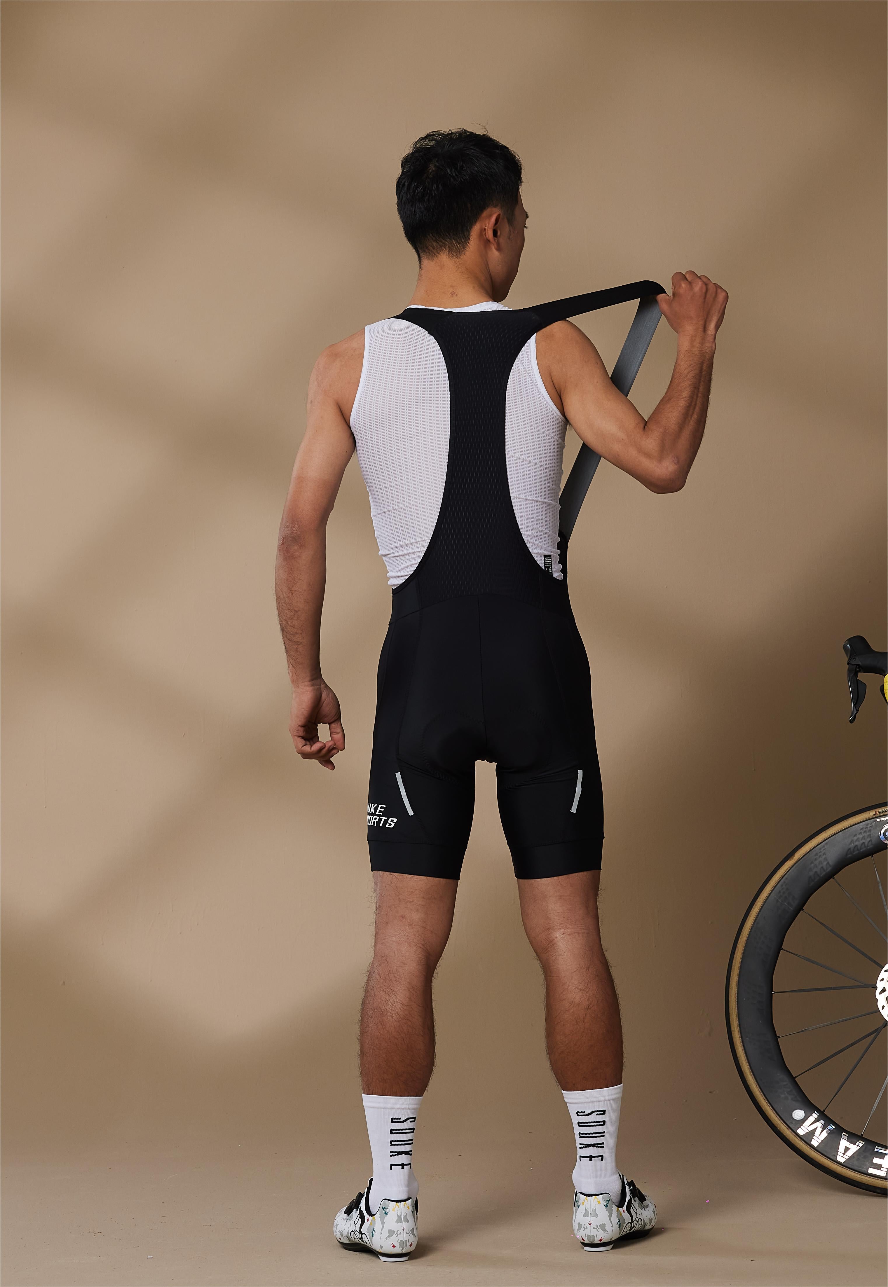 rennrad bib shorts herren Souke Sport Cycling Bib Shorts Männer BS1606-Black