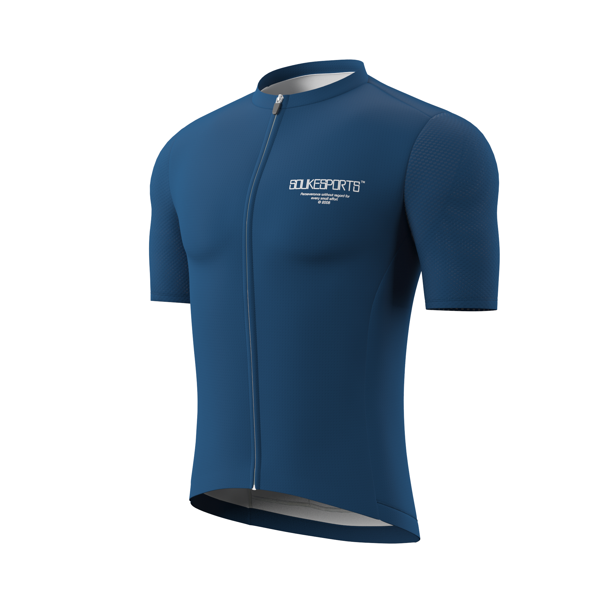 Souke Sports Minimalism Pure Color Unisex Cycling Jersey CS1168---Blue Jay