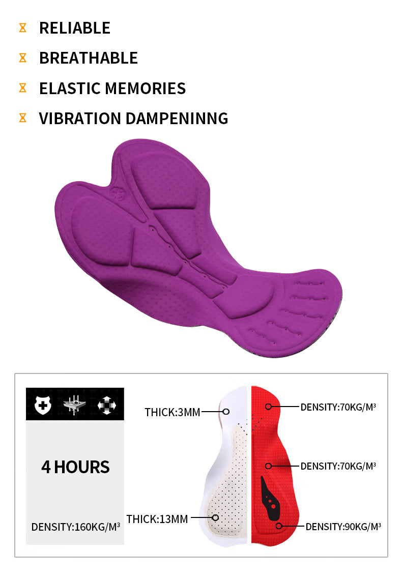 Cycling Padded Bib Shorts Breathable Quick-Dry Biking Bib Shorts