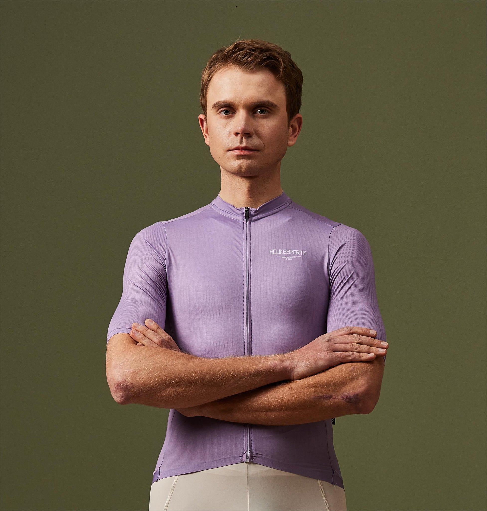 Souke Sports Minimalism Pure Color Unisex Cycling Jersey CS1168---Muted Purple