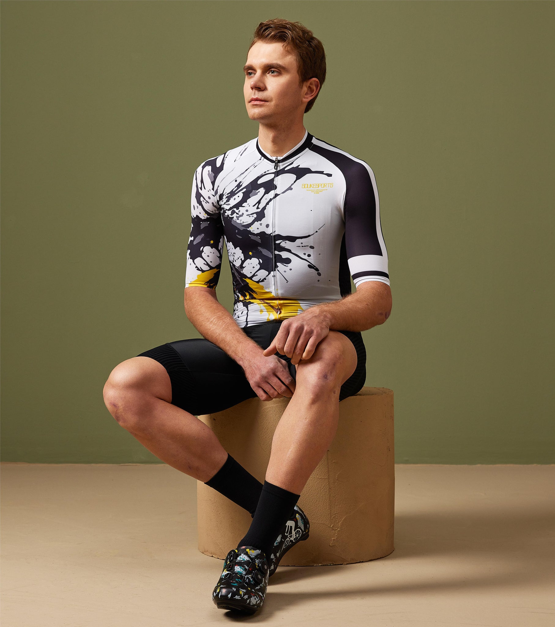 Soukesports, Minimalism, Unisex Cycling,Short Sleeve Jersey ,CS1184,black, white