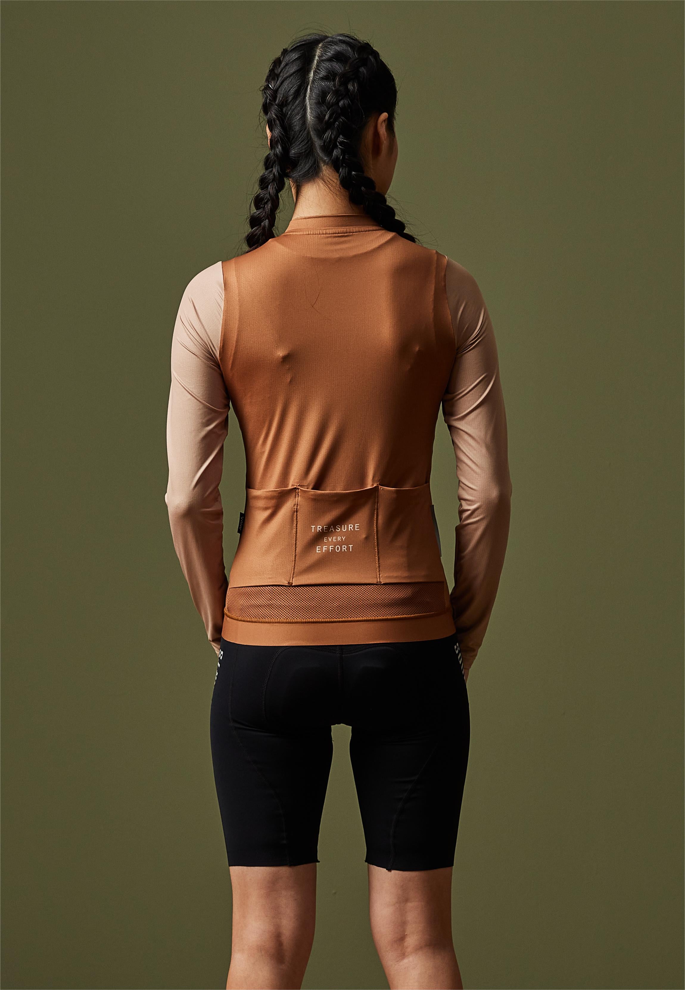 Minimalism Unisex Cycling Long Sleeve Jersey CL1217-Brown