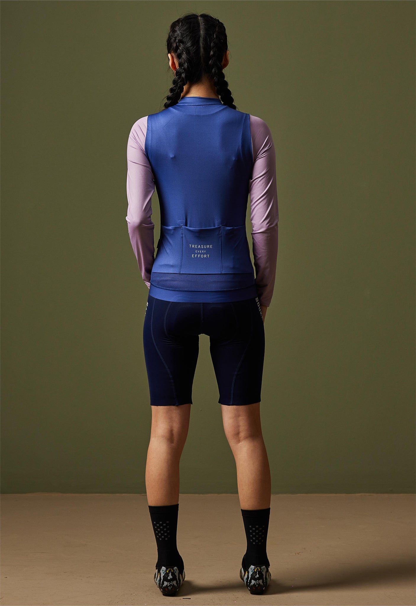 Minimalism Unisex Cycling Long Sleeve Jersey  CL1217-Navy