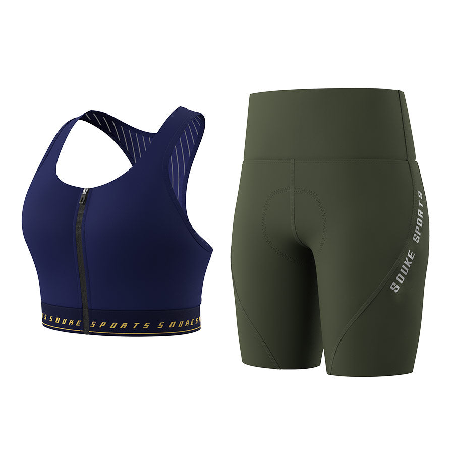 Women's crop top BR2301+ New cycling shorts PS0723A + Accessories - Souke Sports Cycling Set