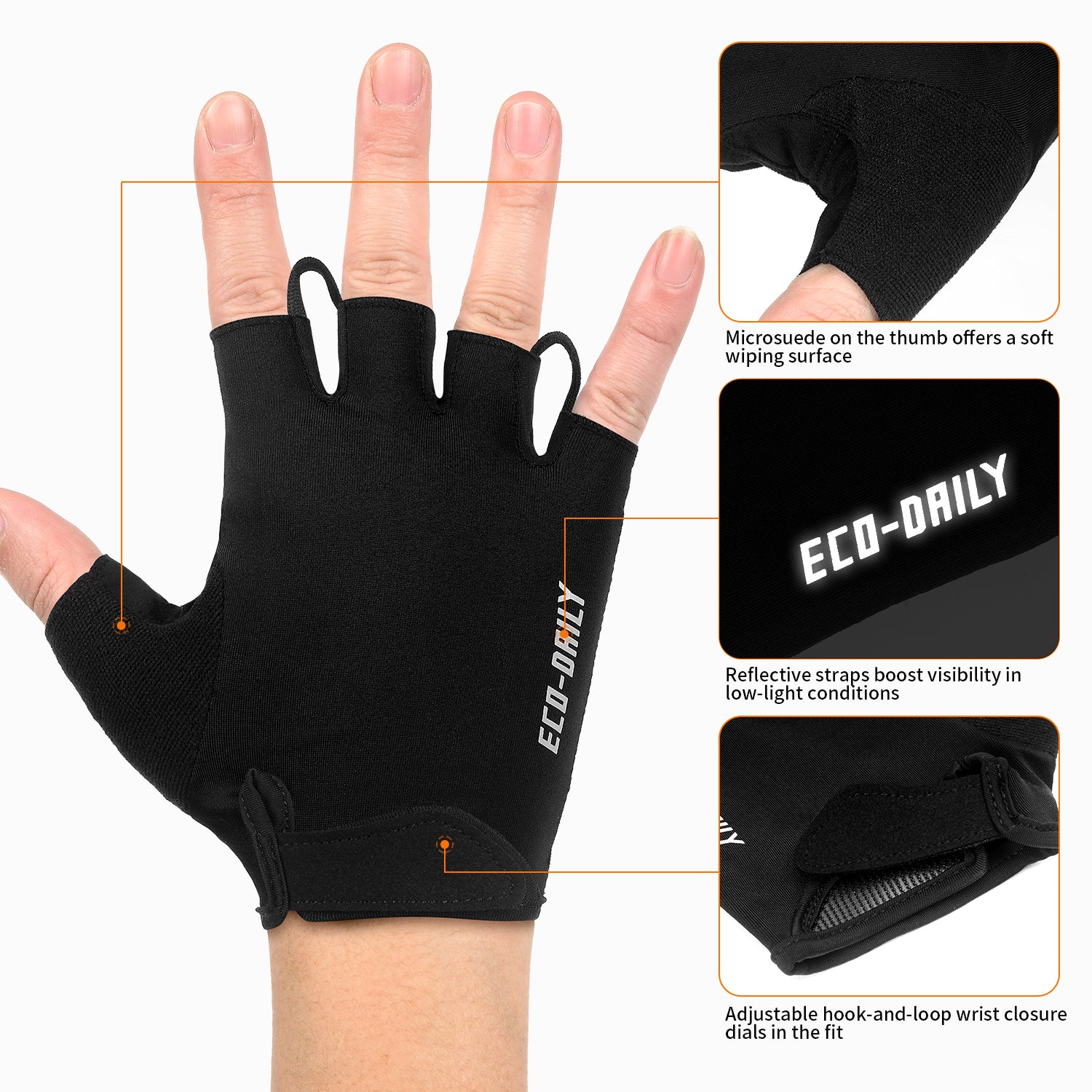 SOUKE Sports männer gepolsterte halbe Finger-Radfahren-Bike-Handschuhe-ST1901-Grün