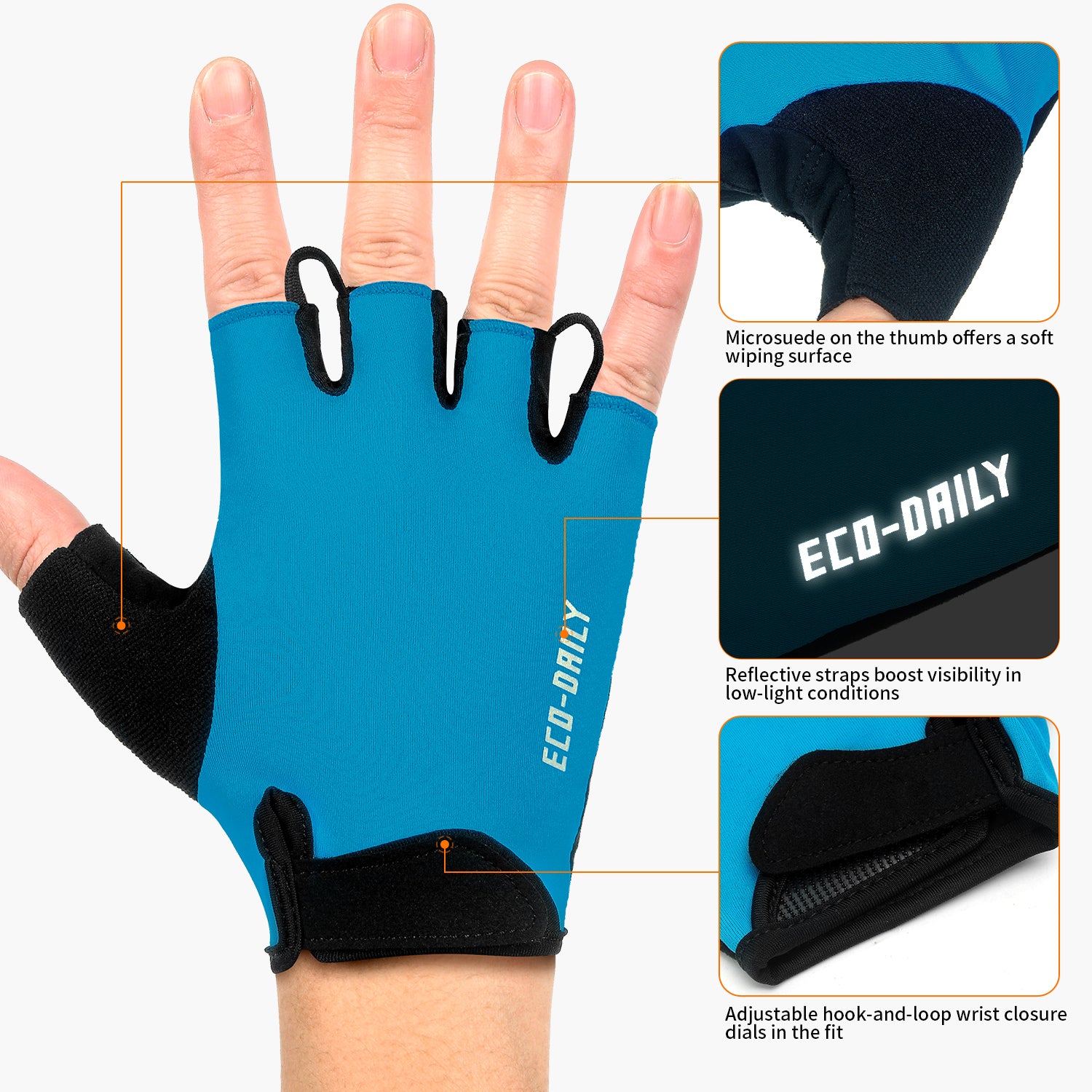 SOUKE Sports männer gepolsterte halbe Finger-Radfahren-Bike-Handschuhe-ST1901-Grün