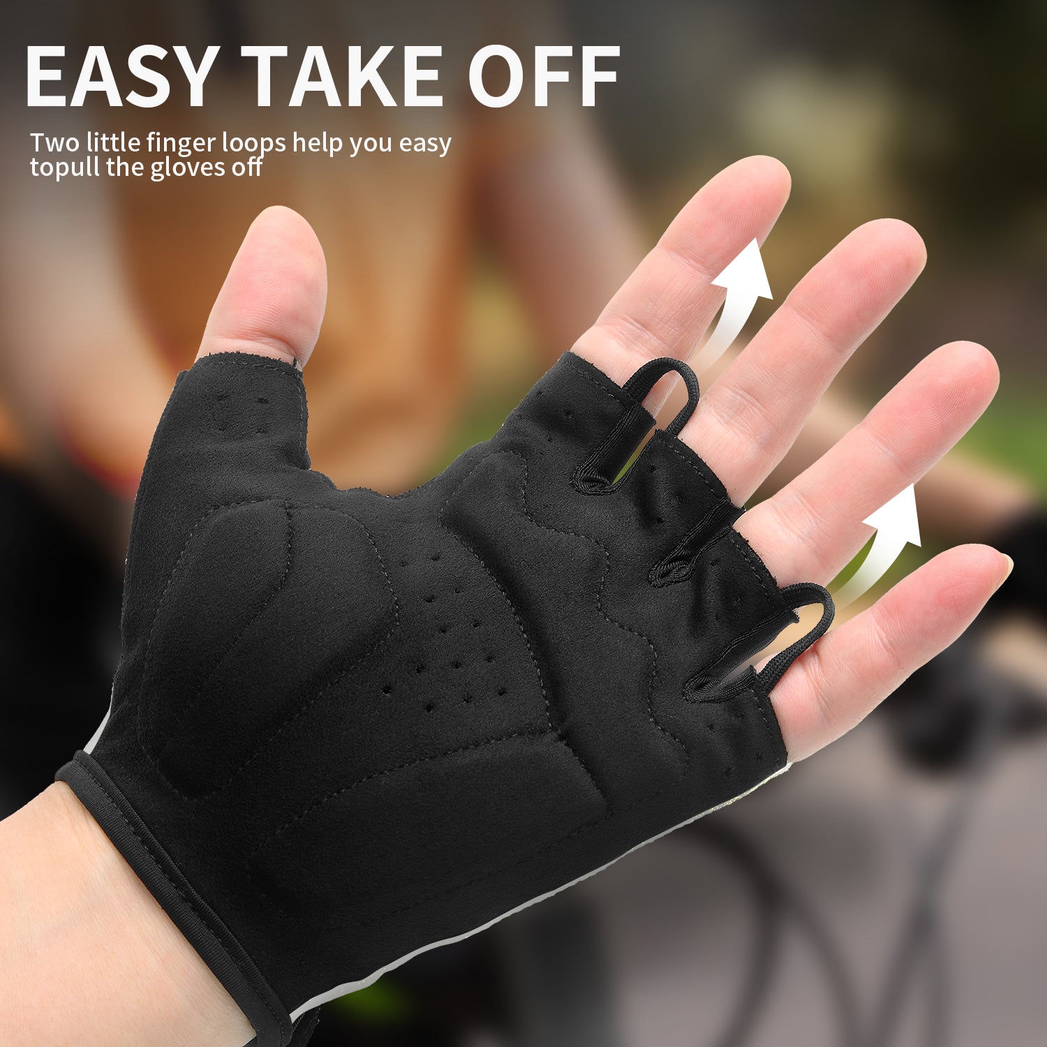 SOUKE Sports männer gepolsterte halbe Finger-Radfahren-Bike-Handschuhe-ST1901-Grün