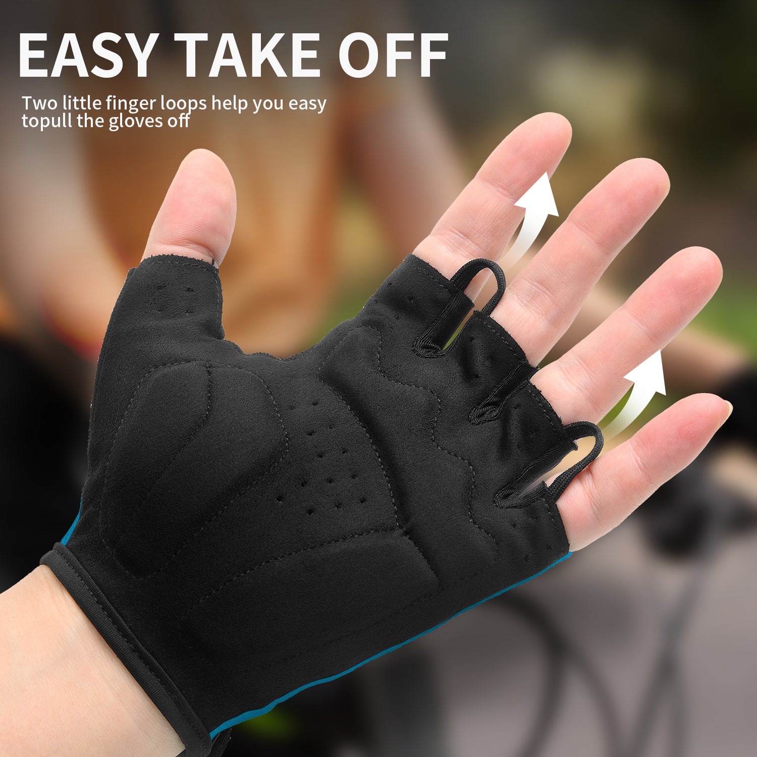 SOUKE Sports männer gepolsterte halbe Finger-Radfahren-Bike-Handschuhe-ST1901-Grün