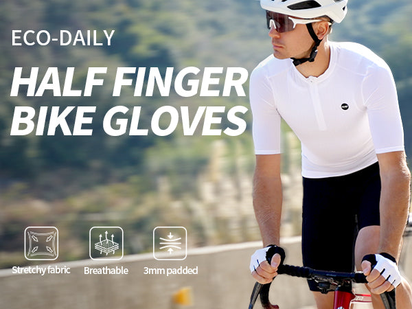 SOUKE Sports männer gepolsterte halbe Finger-Radfahren-Bike-Handschuhe-ST1901-Grün