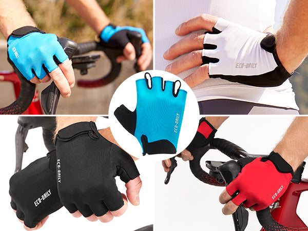 SOUKE Sports männer gepolsterte halbe Finger-Radfahren-Bike-Handschuhe-ST1901-Grün