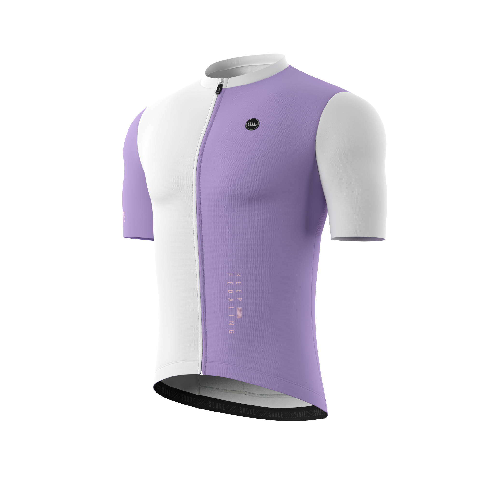 Two-Tone Patchwork Unisex Cycling Jersey  CS5502-Purple