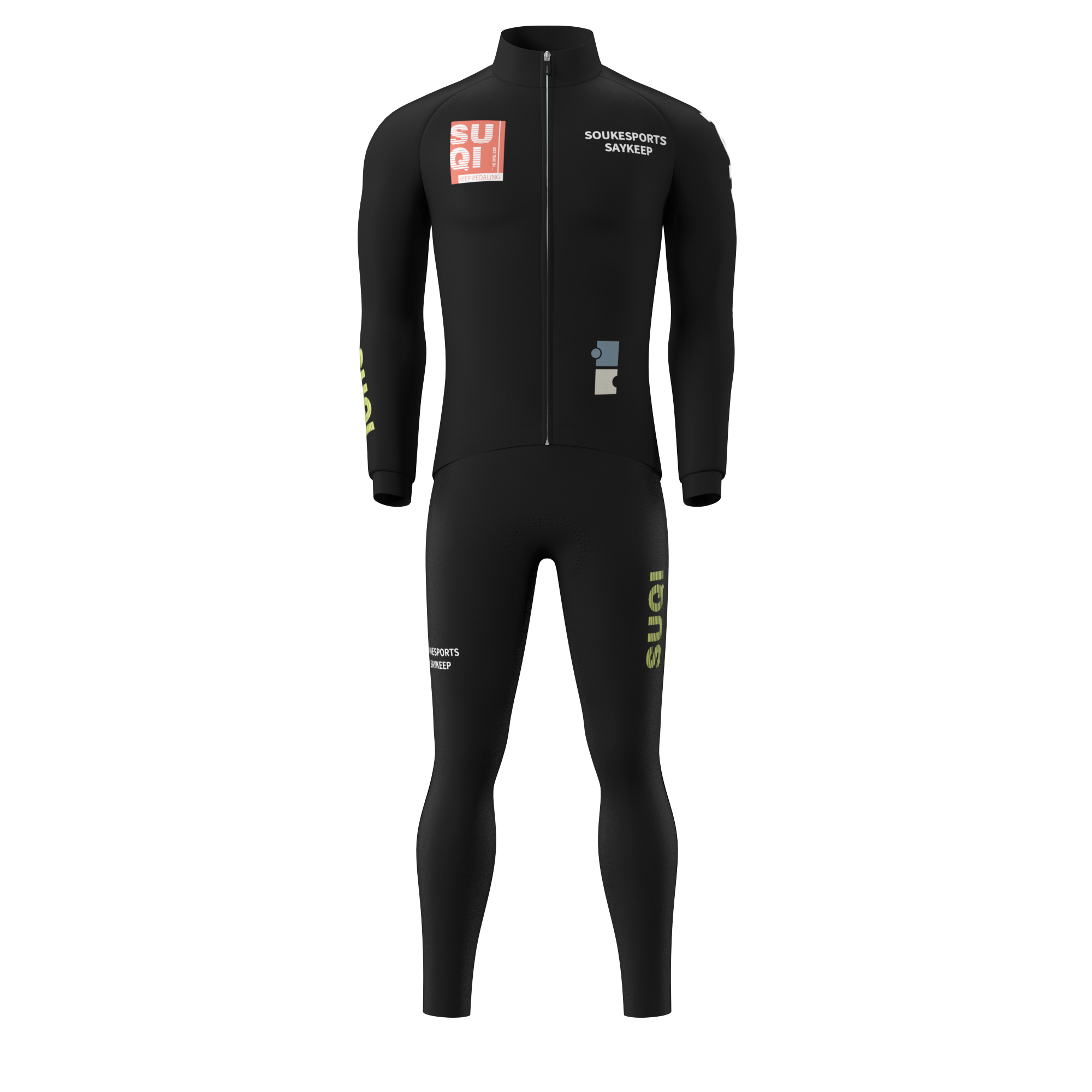 LS Fleeced Jersey + Fleeced Bib Tights Cycling Sets WJ1302+ BL3614