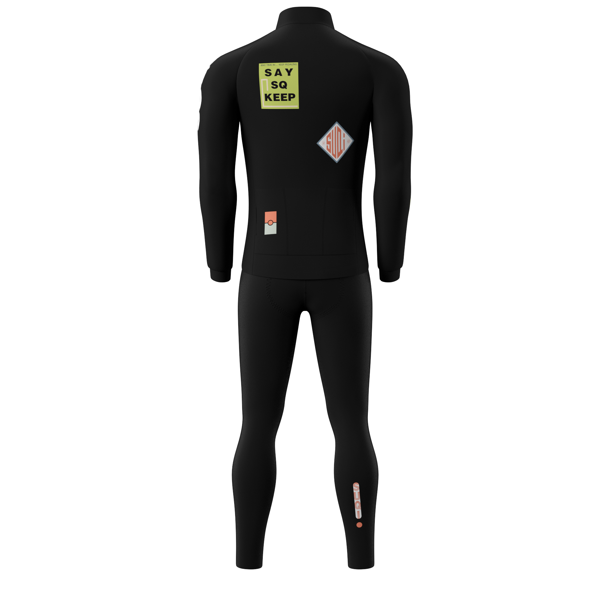 LS Fleeced Jersey + Fleeced Bib Tights Cycling Sets WJ1302+ BL3614