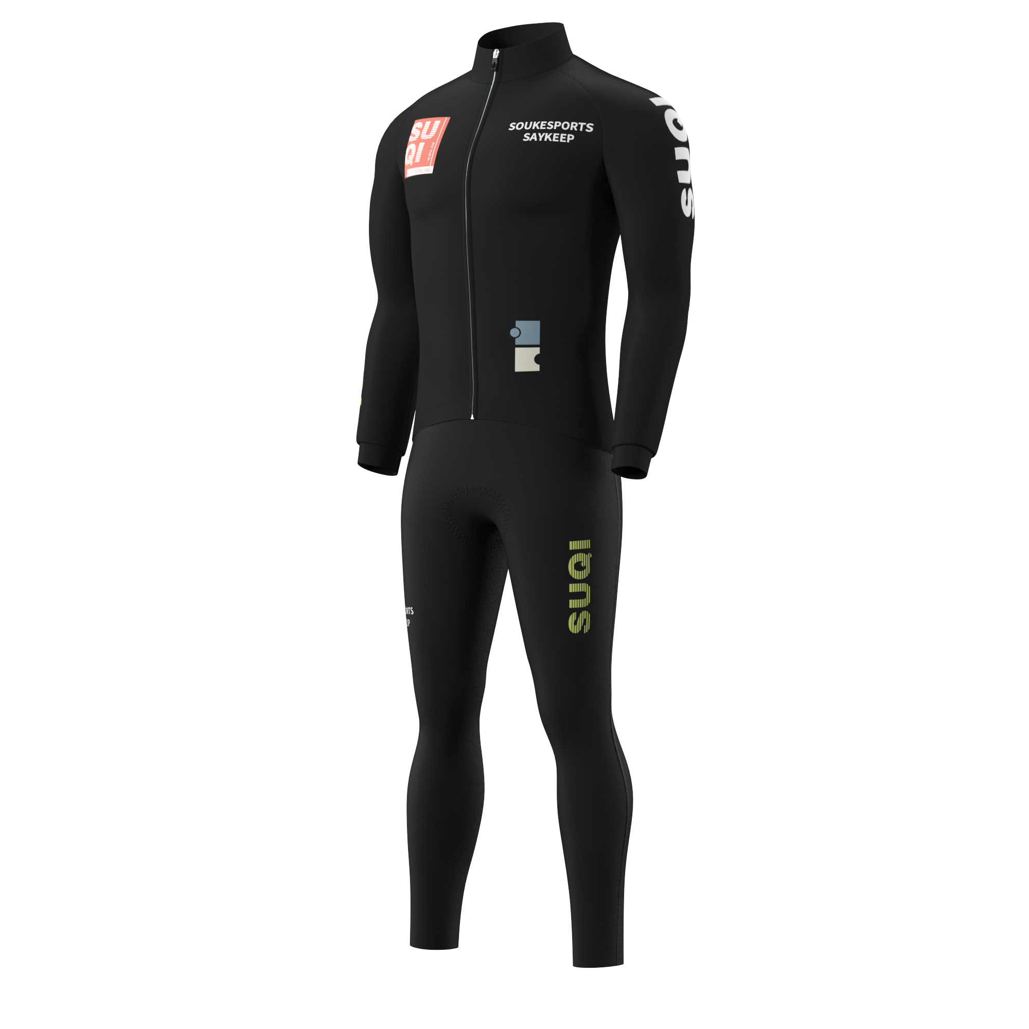 LS Fleeced Jersey + Fleeced Bib Tights Cycling Sets WJ1302+ BL3614