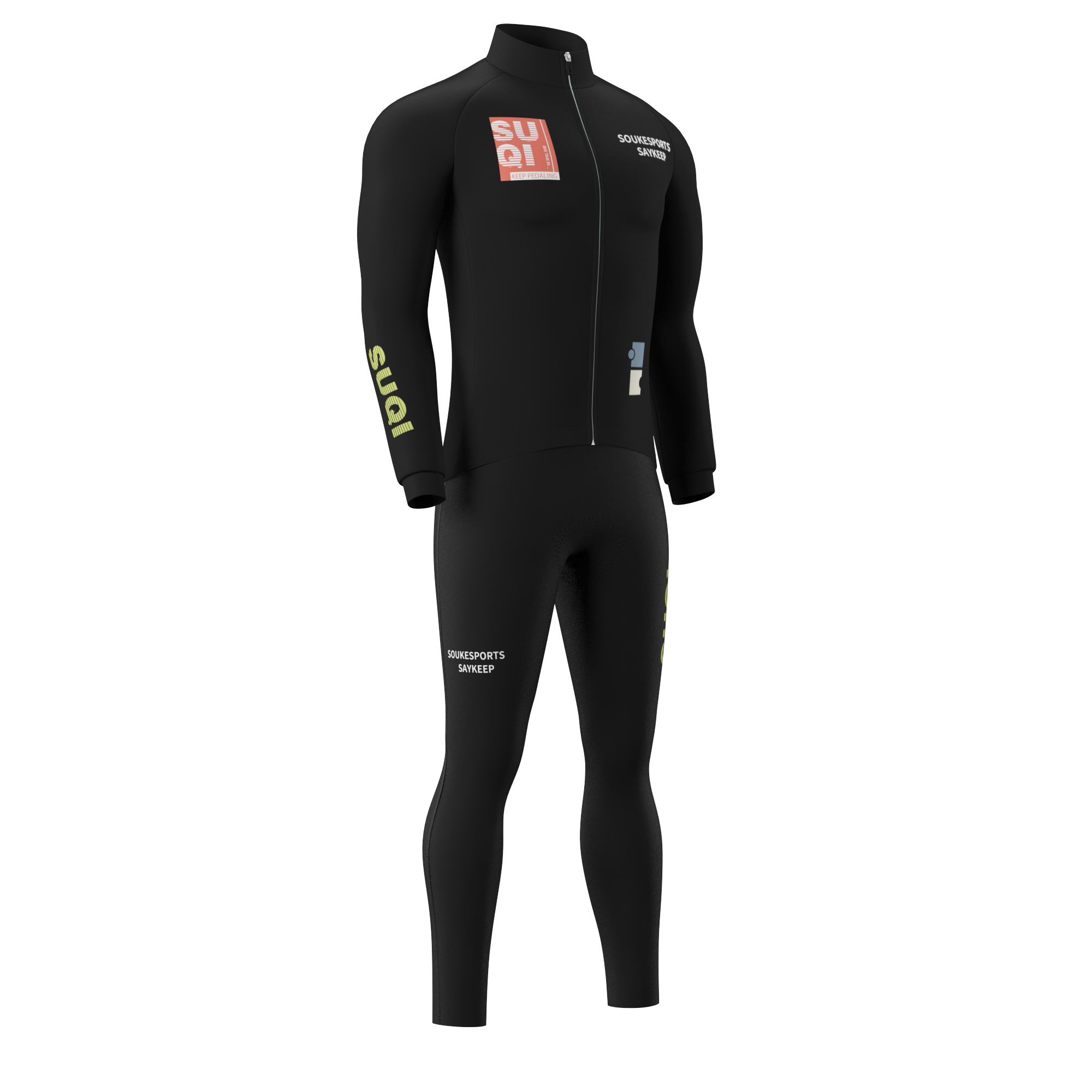 LS Fleeced Jersey + Fleeced Bib Tights Cycling Sets WJ1302+ BL3614
