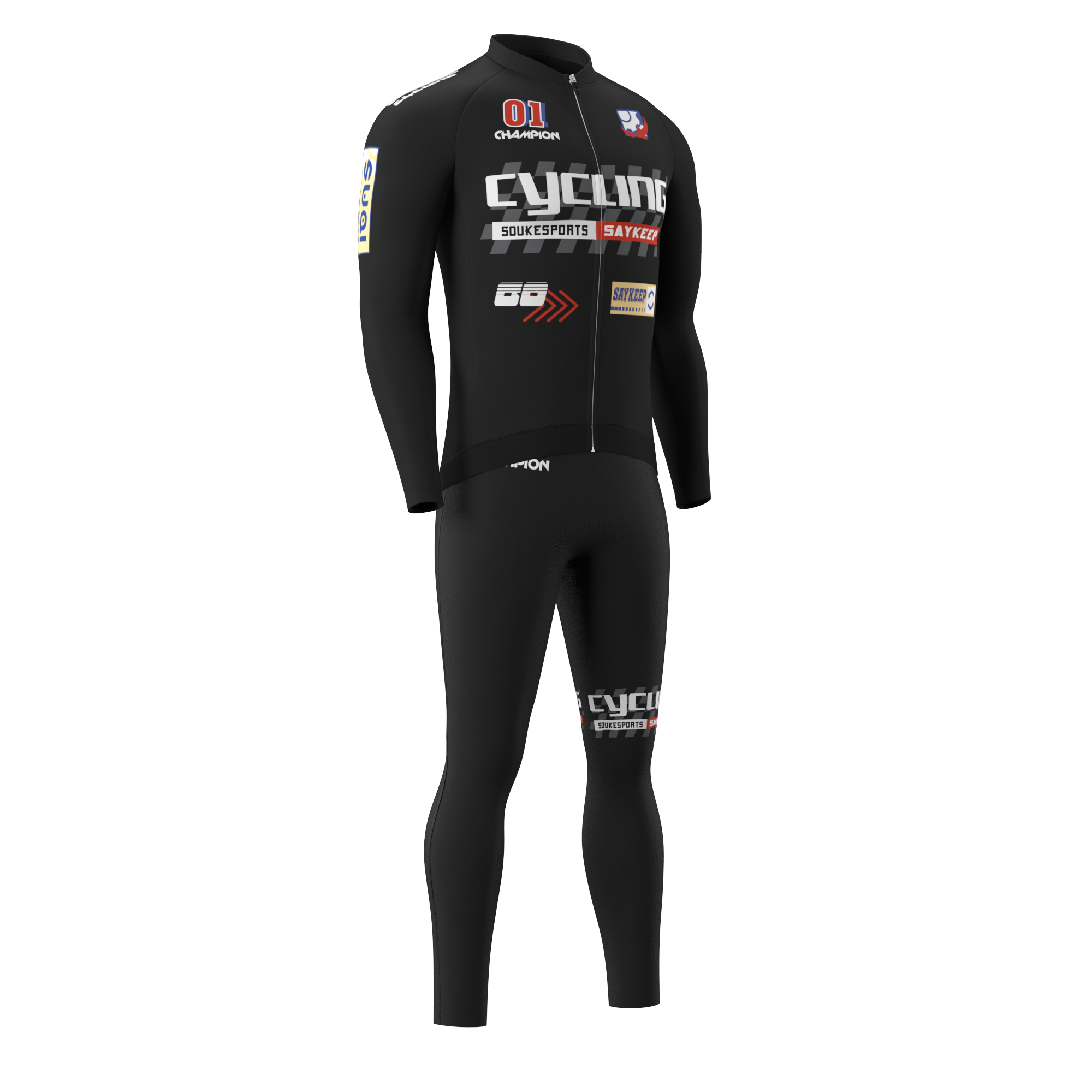 Men's Training Thermal Long Sleevs Winter Cycling Sets WJ1330+BL3618