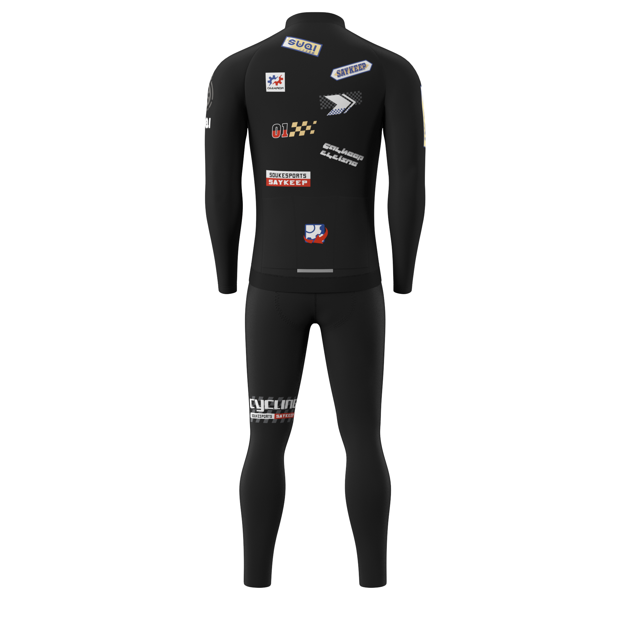 Men's Training Thermal Long Sleevs Winter Cycling Sets WJ1330+BL3618