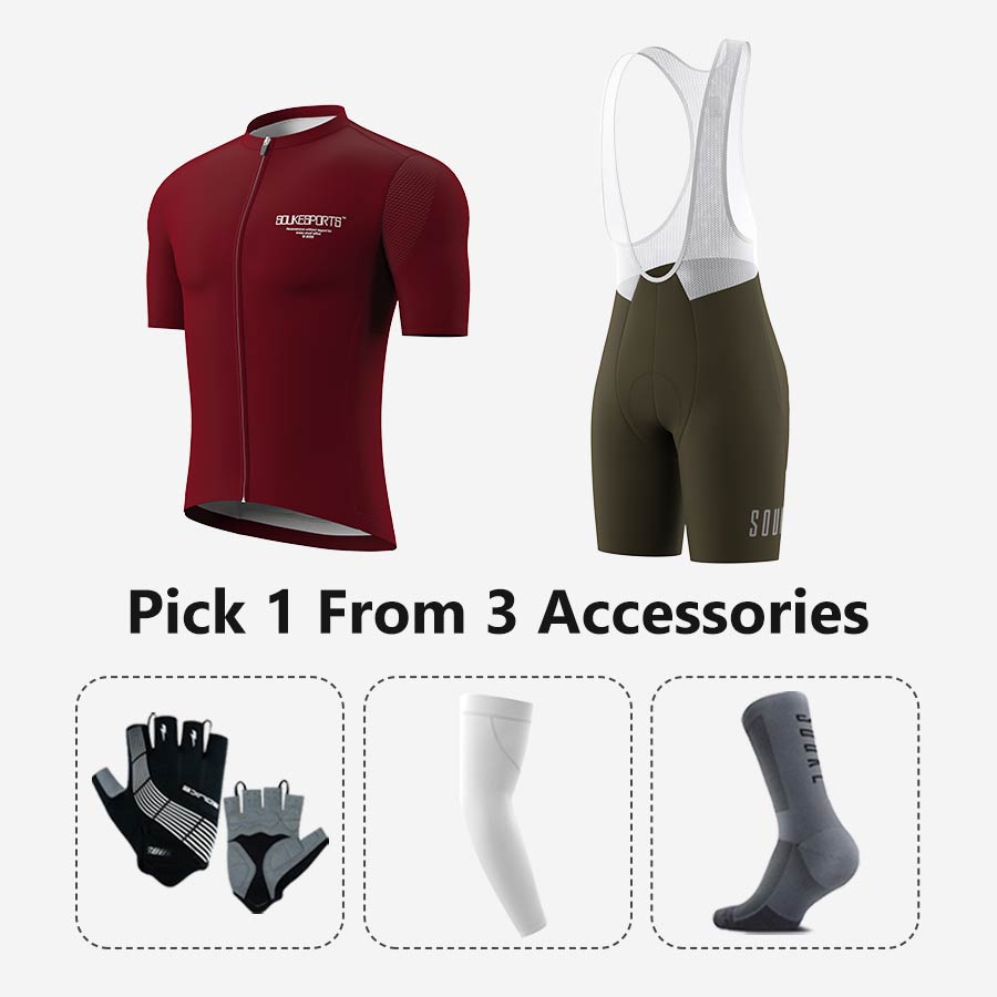Jersey CS1168+ Bib Shorts BS1601 + Accessories - Souke Sports Cycling Set-Souke Sports 
