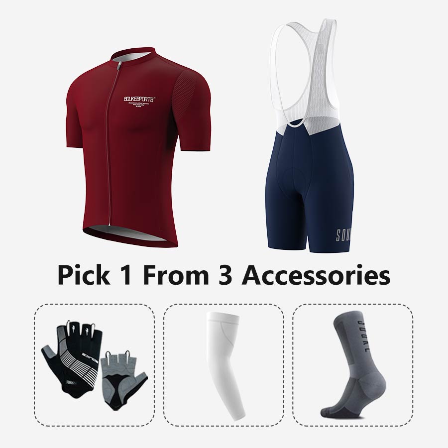 Jersey CS1168+ Bib Shorts BS1601 + Accessories - Souke Sports Cycling Set-Souke Sports 
