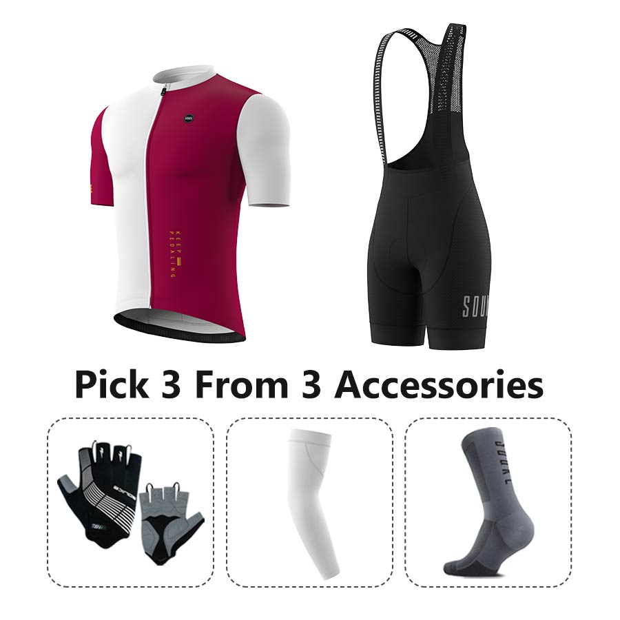 Jersey CS5502+ Bib Shorts BS1602 + Accessories - Souke Sports Cycling Set-Souke Sports 