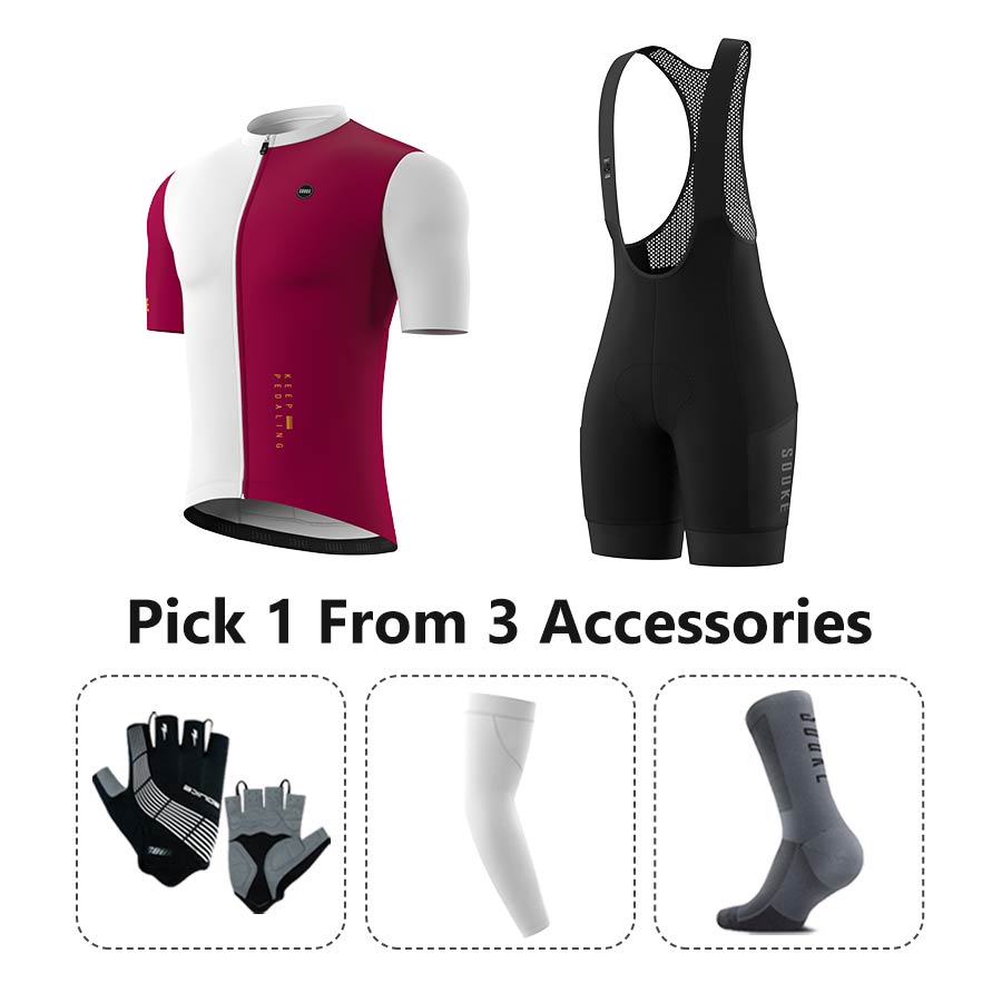 Jersey CS5502+ Bib Shorts BS1603 + Accessories - Souke Sports Cycling Set-Souke Sports 