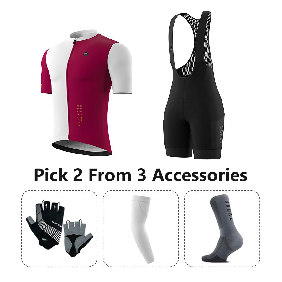 Jersey CS5502+ Bib Shorts BS1603 + Accessories - Souke Sports Cycling Set-Souke Sports 