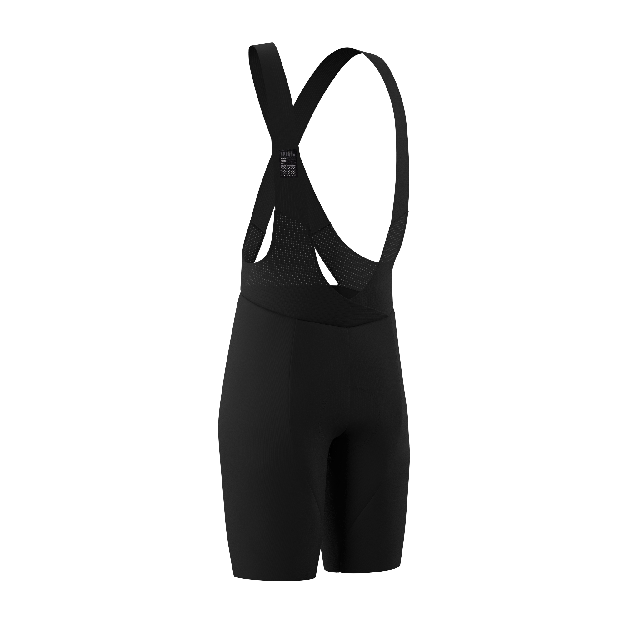 Souke New Top Fabric Mens' Pro Cycling Bib Shorts BS1607-Black-Souke Sports