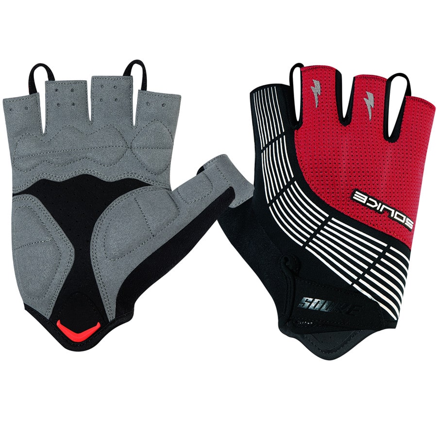 souke sports,souke ST1901,cycling accessories, riding accessories, cycling gloves, half finger cycling gloves, bicycle gloves for men and women, road bike cycling gloves, black and red cycling gloves, cycling gloves padded, padded cycling gloves for men and women, (4590593212529)