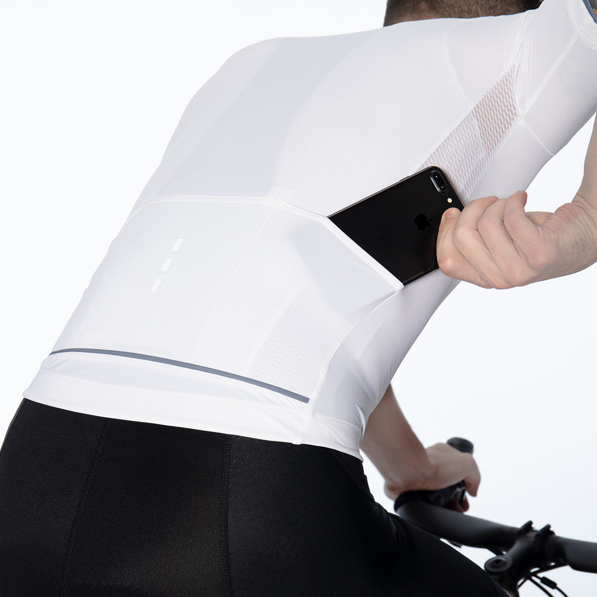 Race Fit Cycling Jersey Unisex CS1105 - White (6566584090737)