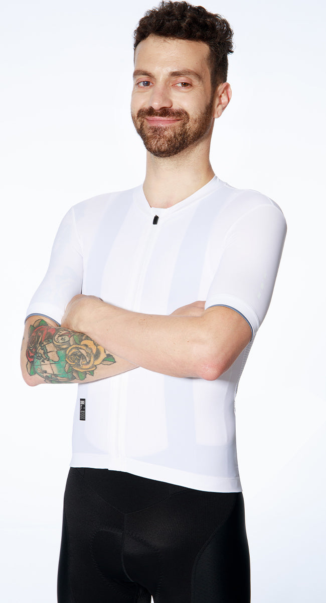 Race Fit Cycling Jersey Unisex CS1105 - White (6566584090737)