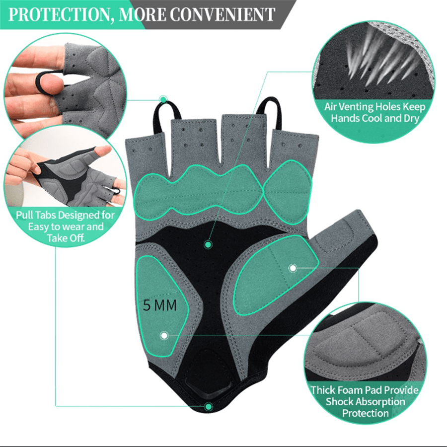 souke sports, souke ST1901,cycling accessories, riding accessories, cycling gloves, half finger cycling gloves, bicycle gloves for men and women, road bike cycling gloves, black cycling gloves, cycling gloves padded, padded cycling gloves for men and women, (4398411055217)