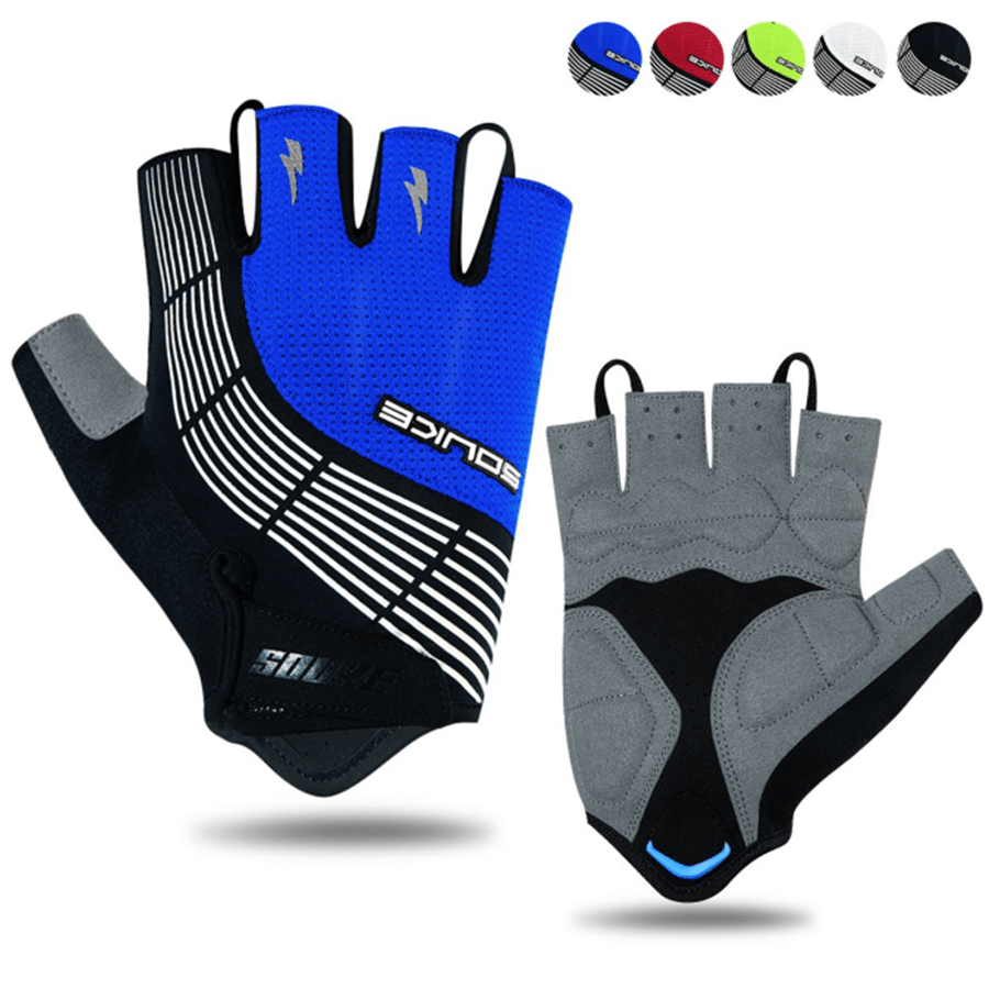 souke sports, souke ST1901,cycling accessories, riding accessories, cycling gloves, half finger cycling gloves, bicycle gloves for men and women, road bike cycling gloves, black and blue cycling gloves, cycling gloves padded, padded cycling gloves for men and women, (4590593081457)