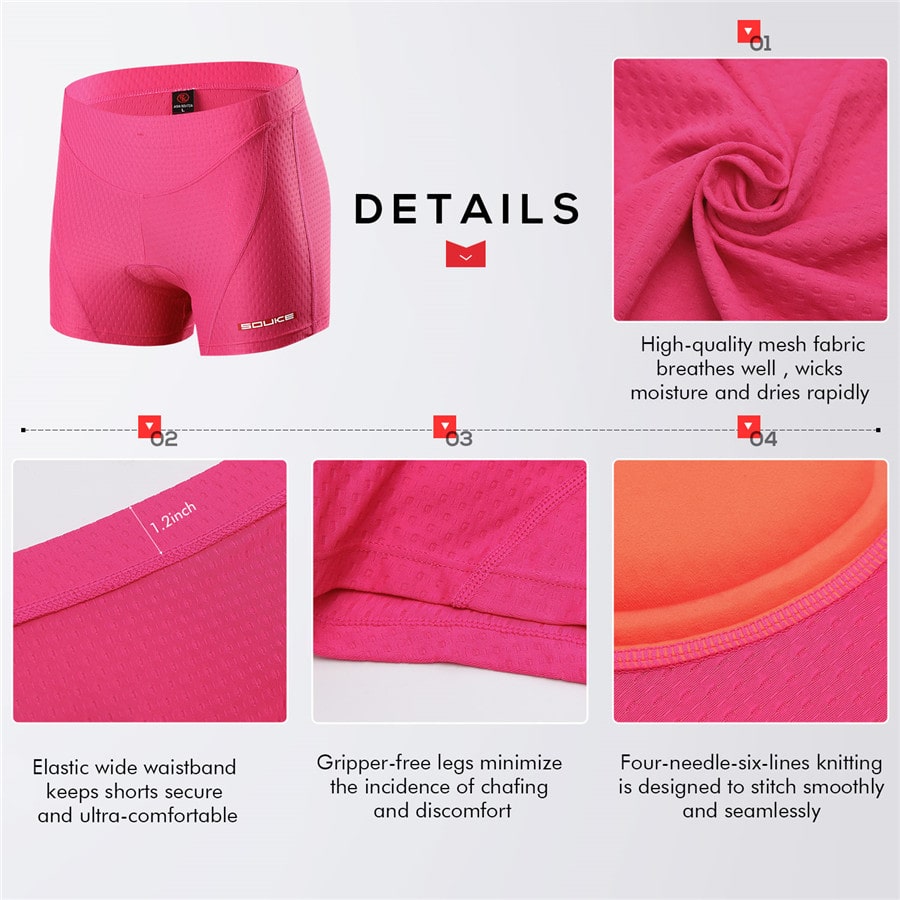 Women Cycling Underwear 3D Padded Bike Shorts Briefs E4P1