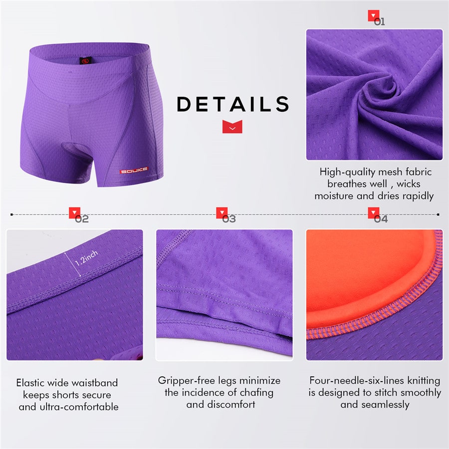 Women Cycling Underwear 3D Padded Bike Shorts Briefs E4P1