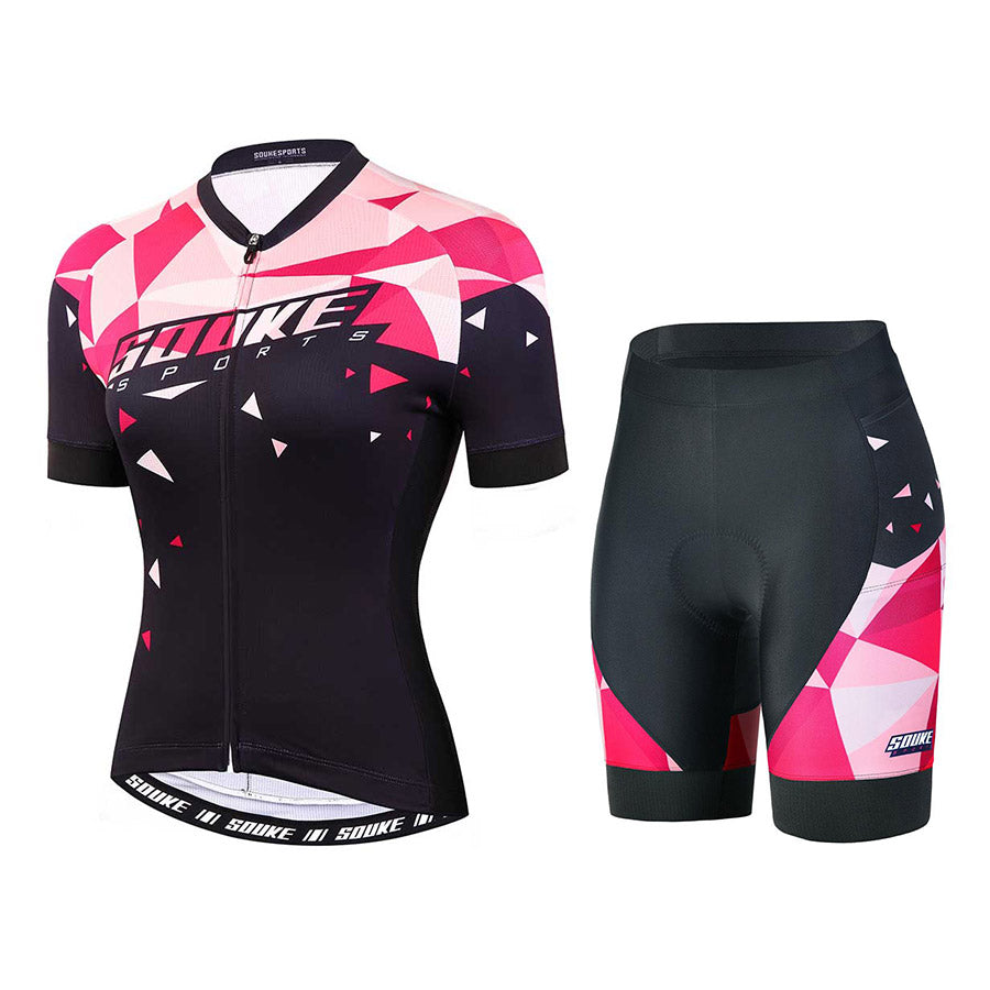 Souke Women's Cycling Kit CS2115-Red+PS0722-Red (6566065045617)