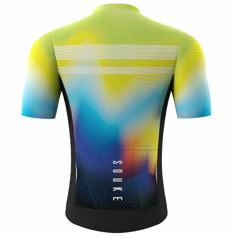 Souke Men's Hi Race Quick Dry Tie Dye Pro Biker Short Sleeve Cycling Jersey, Extreme Comfort, CS1104-Green (6558178738289)