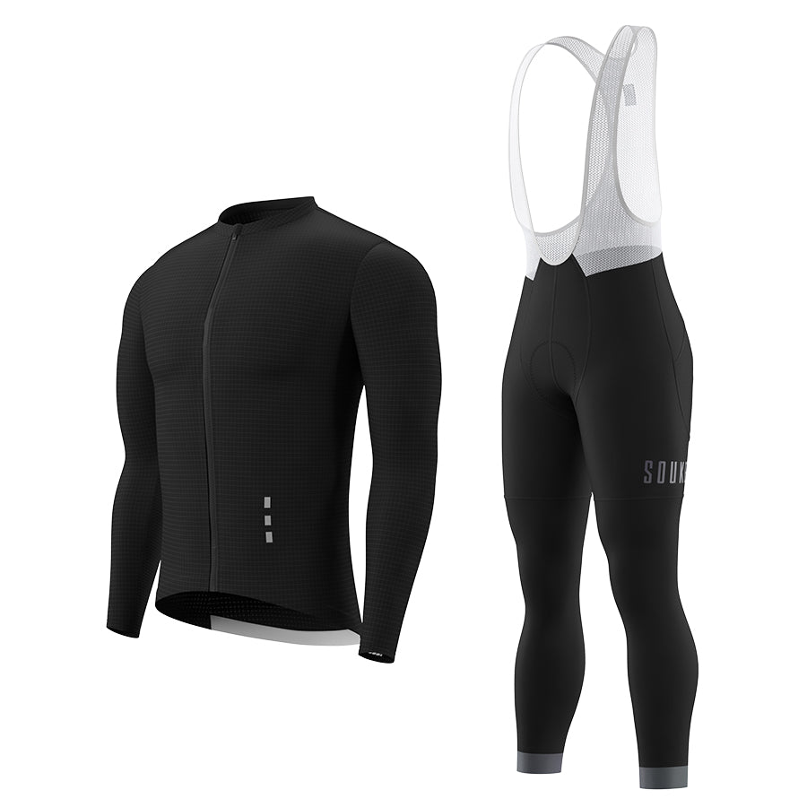 Long Sleeve Jersey CL1201+ Bib Leggings BL2601 + Accessories - Souke Sports Cycling Set-Souke Sports (6680141332593)